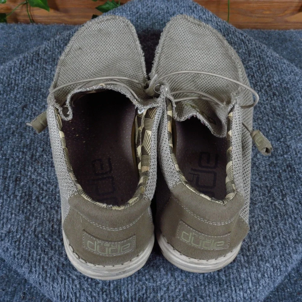 Hey Dude Wally Sox Mens‎ Loafers Size 10 Walking Shoes Tan Stretch Knit Slip On